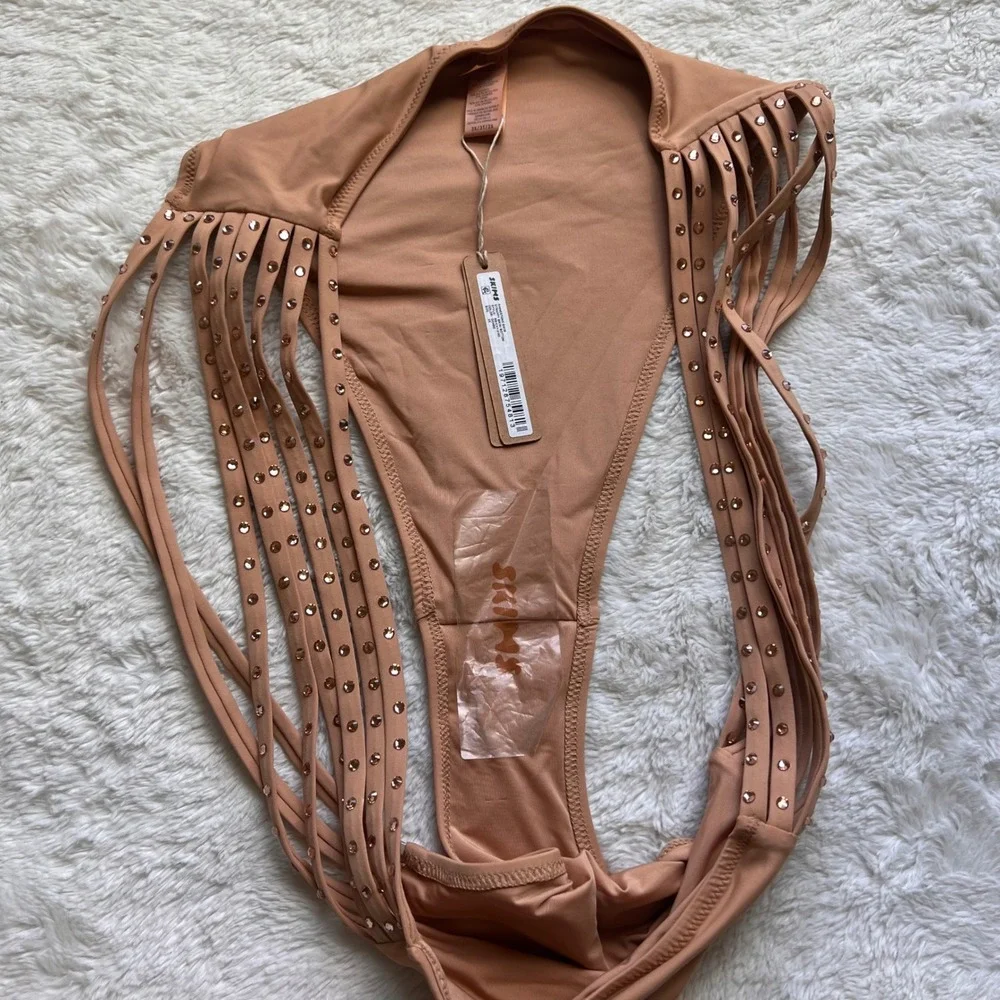SKIMS Womens Rhinestone Strappy Bikini Bottom Ochre BB-CKY-3185 Size 3X NWT